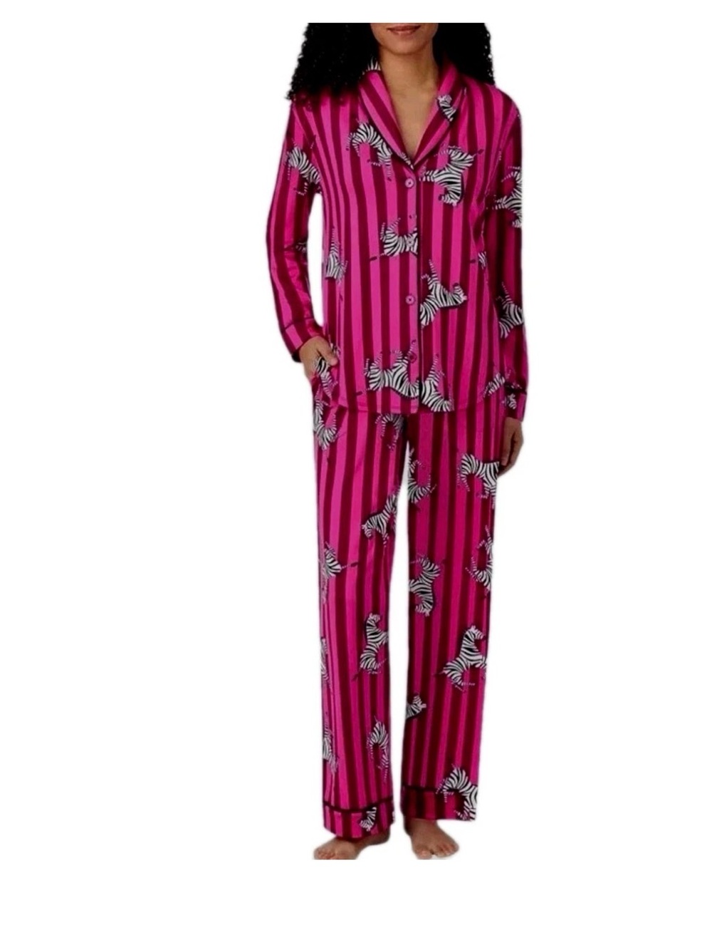 Room Service Women's 2 Piece Shawl Collar Pajama Set